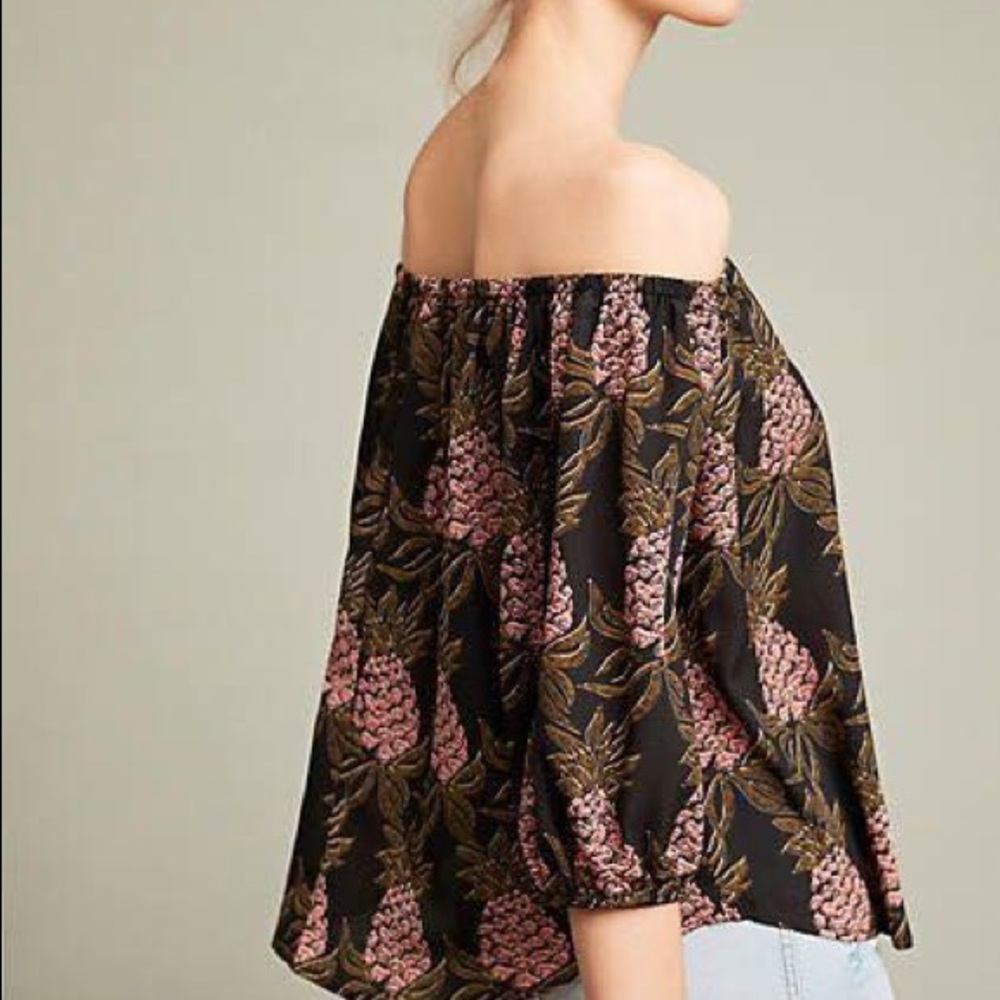 Anthropologie Sunday in Brooklyn Pineapple blouse